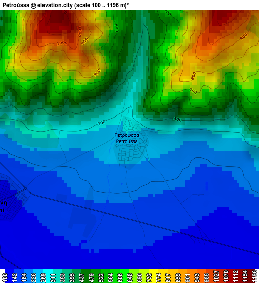 Petroússa elevation map