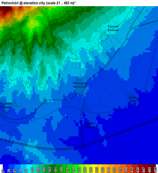 Petrochóri elevation map
