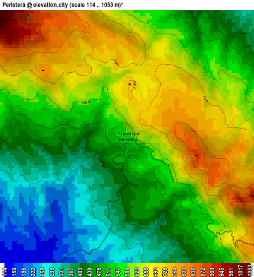 Peristerá elevation map