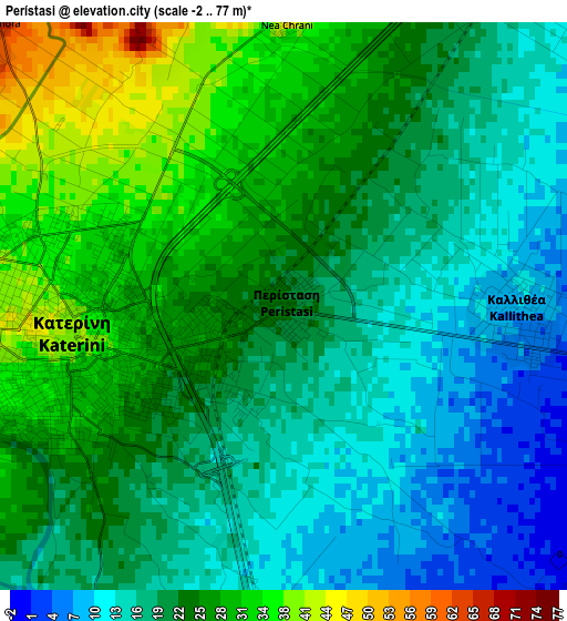 Perístasi elevation map