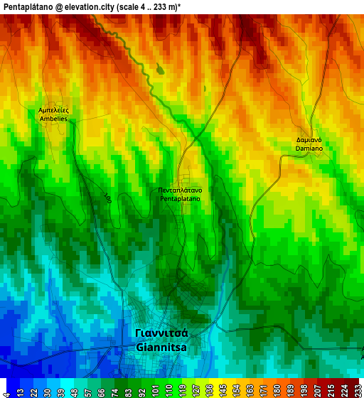 Pentaplátano elevation map