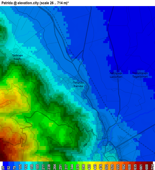 Patrída elevation map