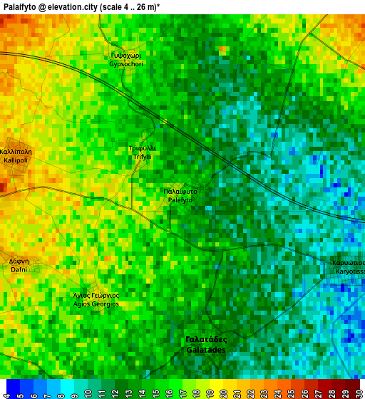 Palaífyto elevation map