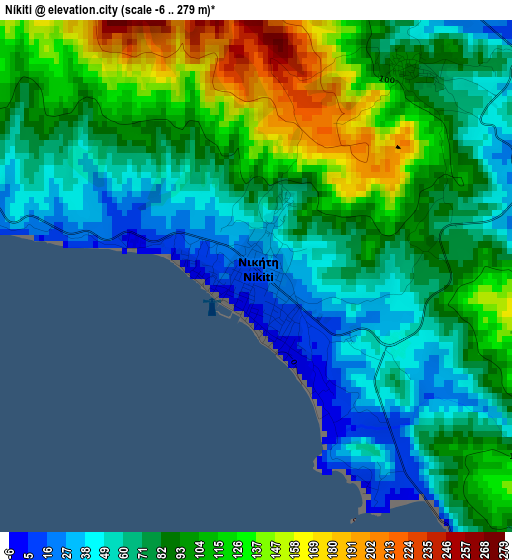 Níkiti elevation map