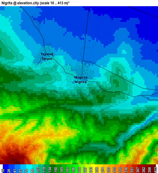 Nigríta elevation map