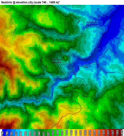 Nestório elevation map