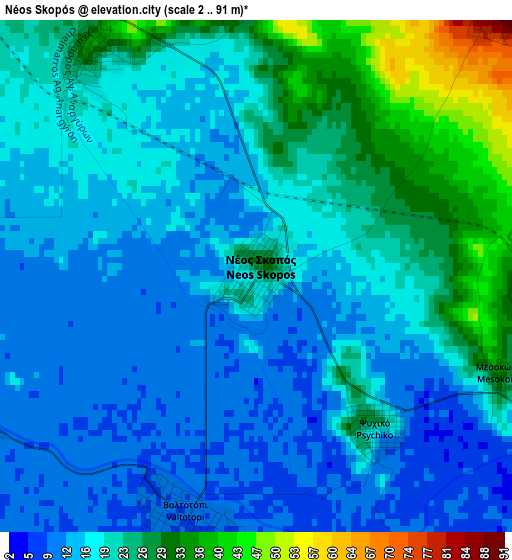 Néos Skopós elevation map