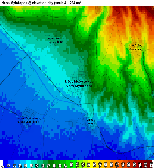 Néos Mylótopos elevation map