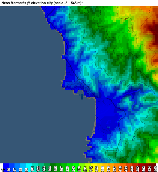 Néos Marmarás elevation map