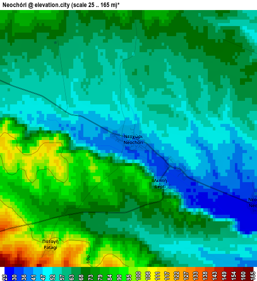 Neochóri elevation map