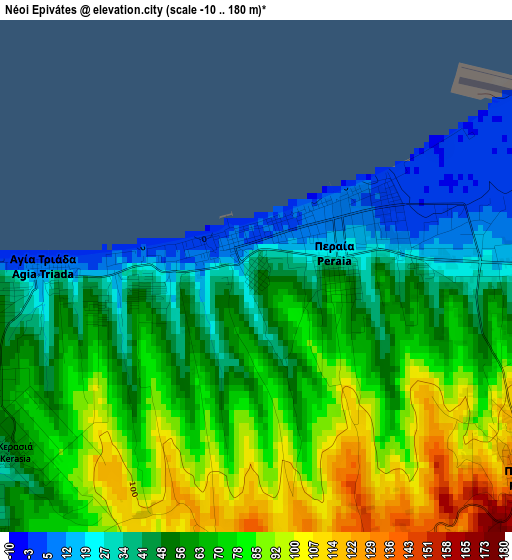 Néoi Epivátes elevation map