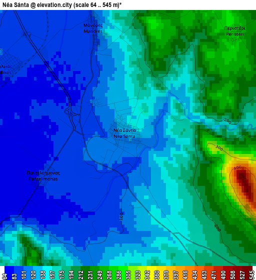 Néa Sánta elevation map