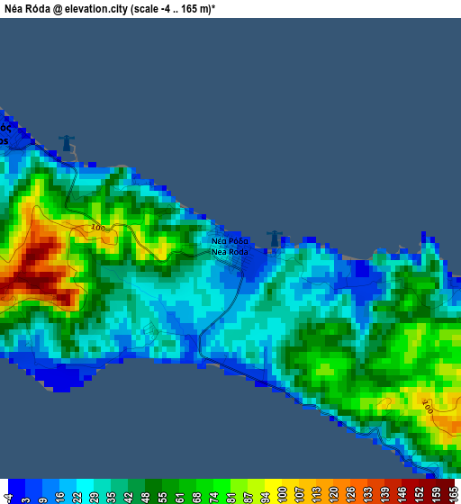 Néa Róda elevation map