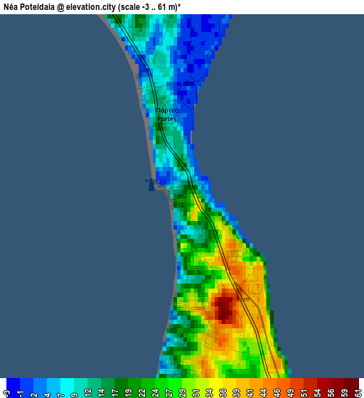 Néa Poteídaia elevation map