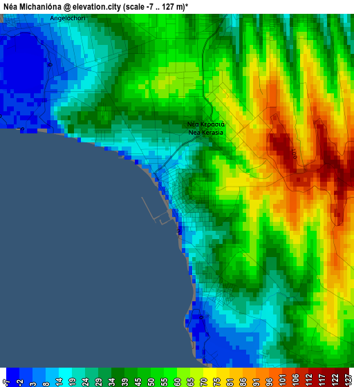 Néa Michanióna elevation map