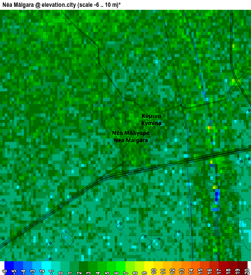 Néa Málgara elevation map