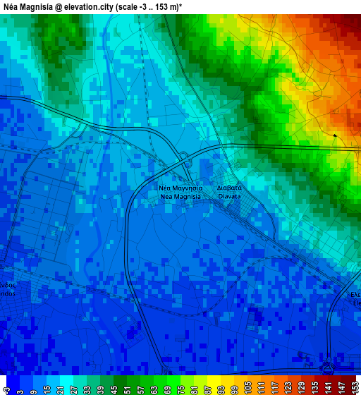 Néa Magnisía elevation map