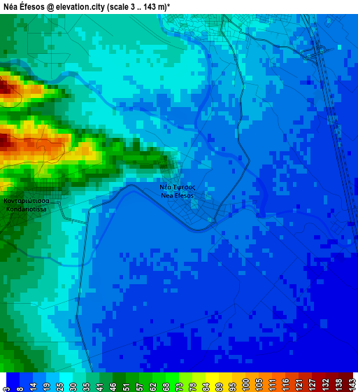 Néa Éfesos elevation map