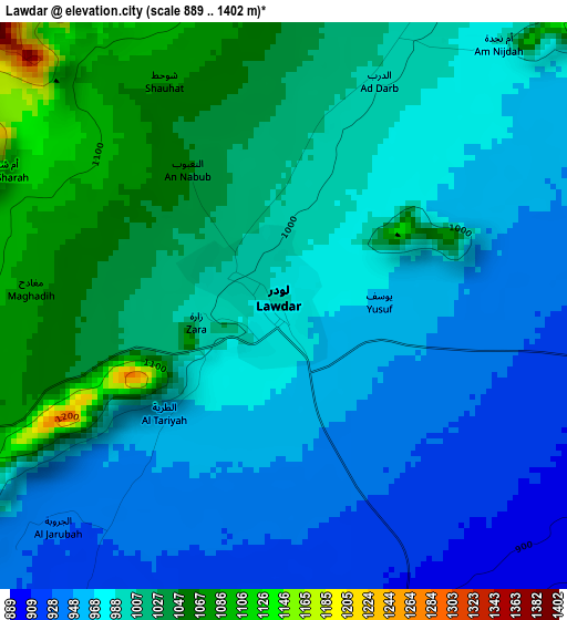 Lawdar elevation map