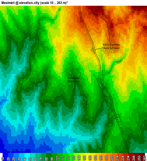 Mesiméri elevation map