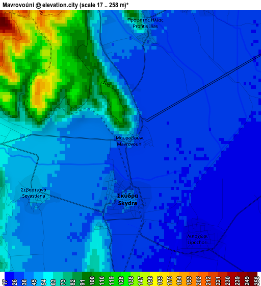 Mavrovoúni elevation map