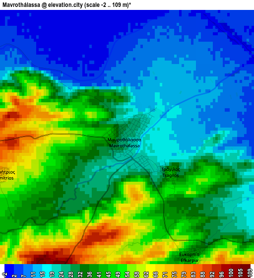 Mavrothálassa elevation map