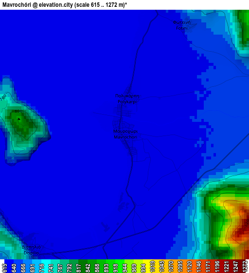 Mavrochóri elevation map