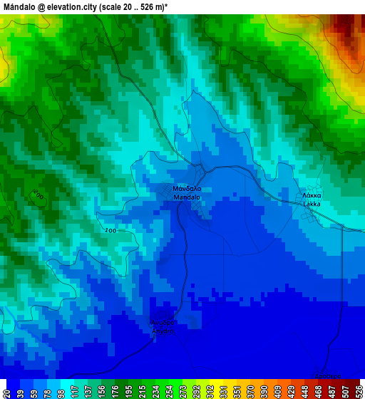 Mándalo elevation map