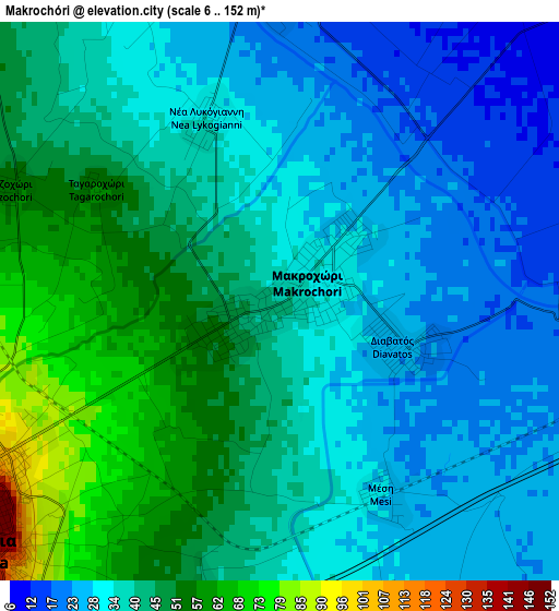 Makrochóri elevation map