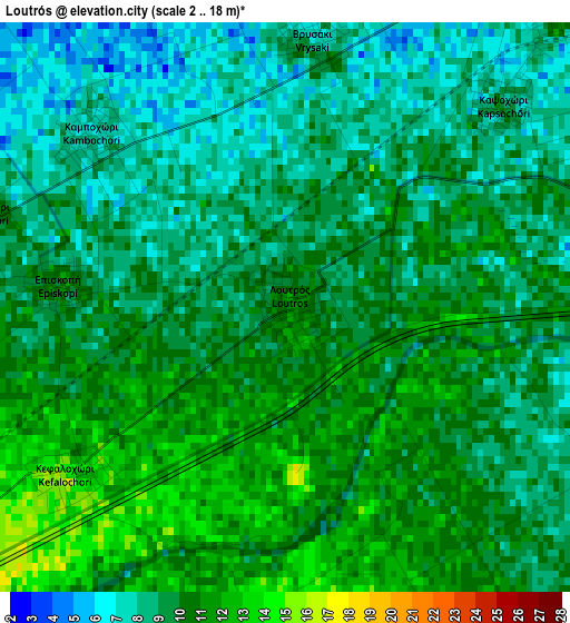 Loutrós elevation map