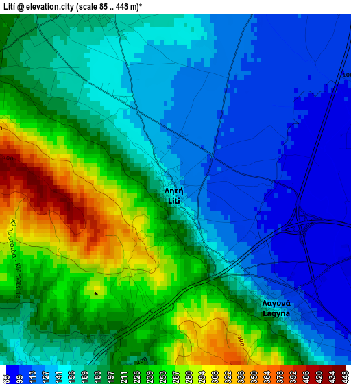 Lití elevation map