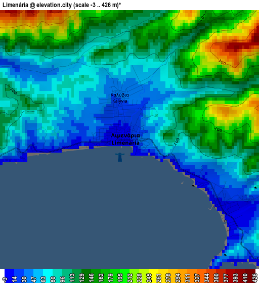 Limenária elevation map