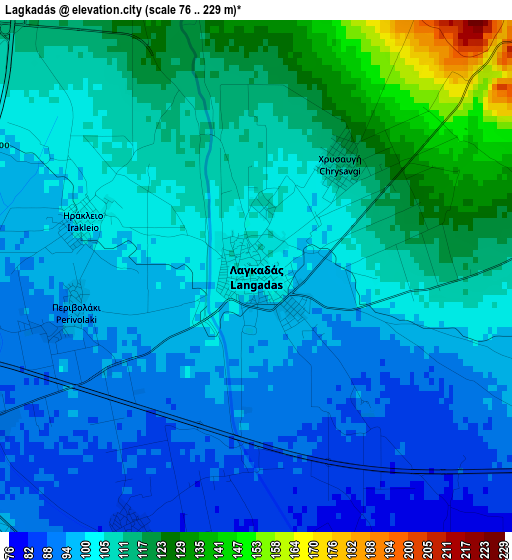 Lagkadás elevation map