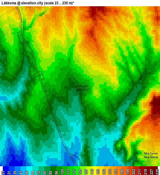 Lákkoma elevation map