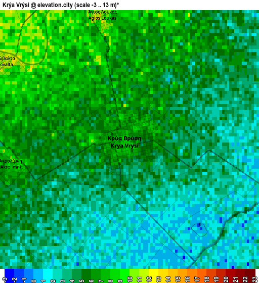Krýa Vrýsi elevation map