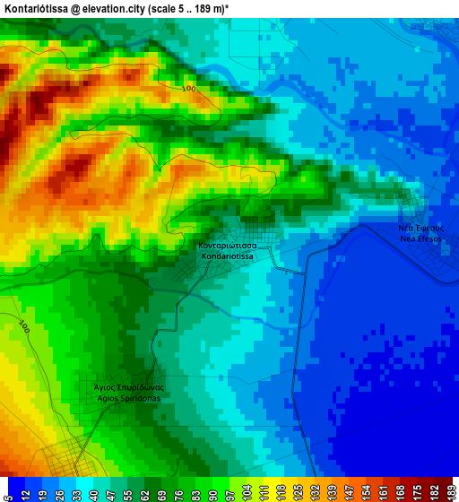 Kontariótissa elevation map