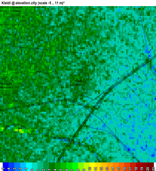 Kleidí elevation map