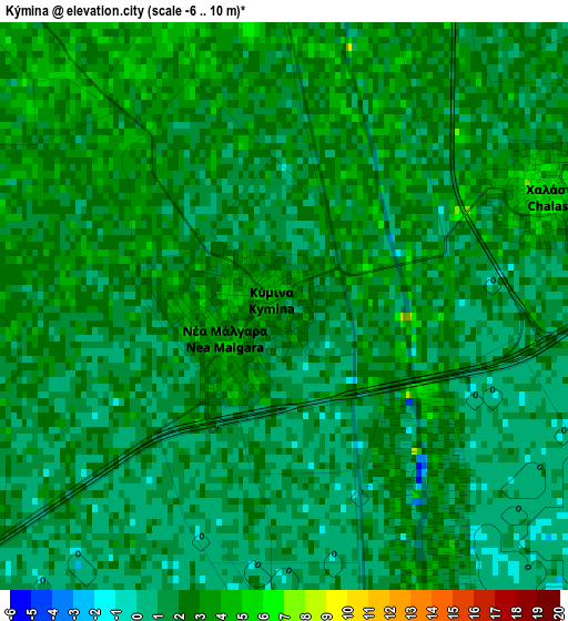 Kýmina elevation map