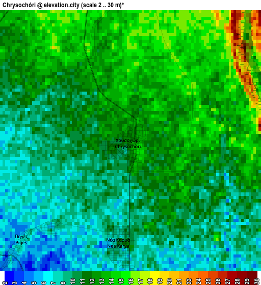 Chrysochóri elevation map