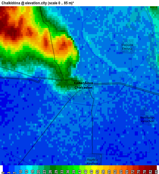 Chalkidóna elevation map