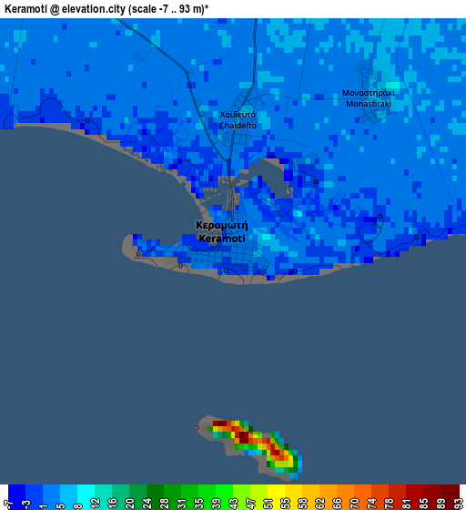 Keramotí elevation map