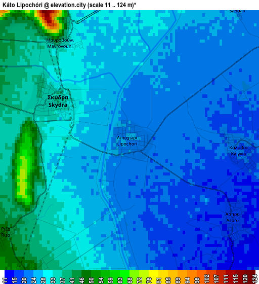Káto Lipochóri elevation map