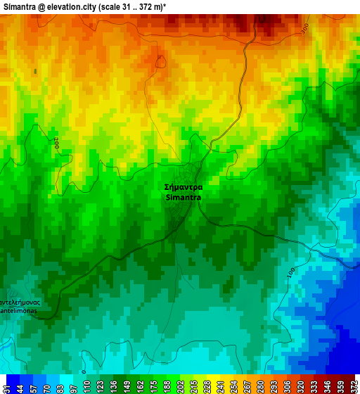 Símantra elevation map