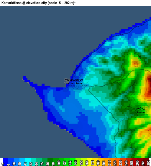 Kamariótissa elevation map