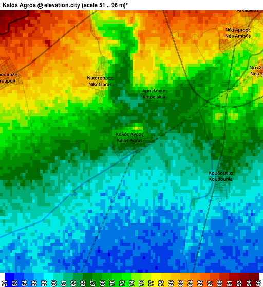 Kalós Agrós elevation map