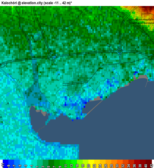 Kalochóri elevation map
