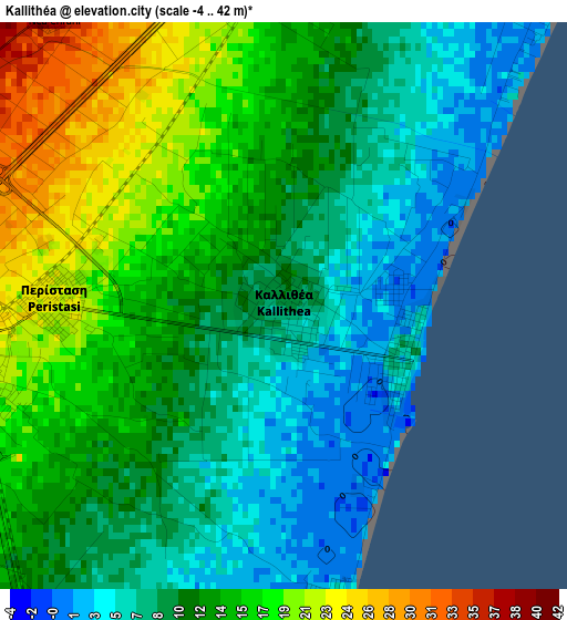 Kallithéa elevation map