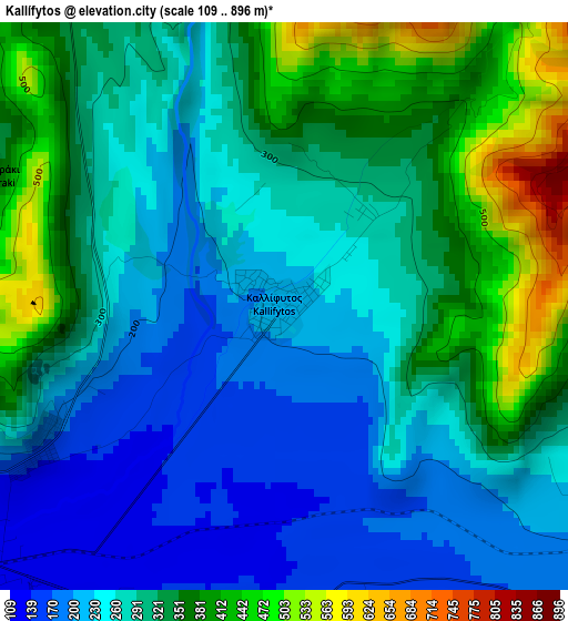 Kallífytos elevation map