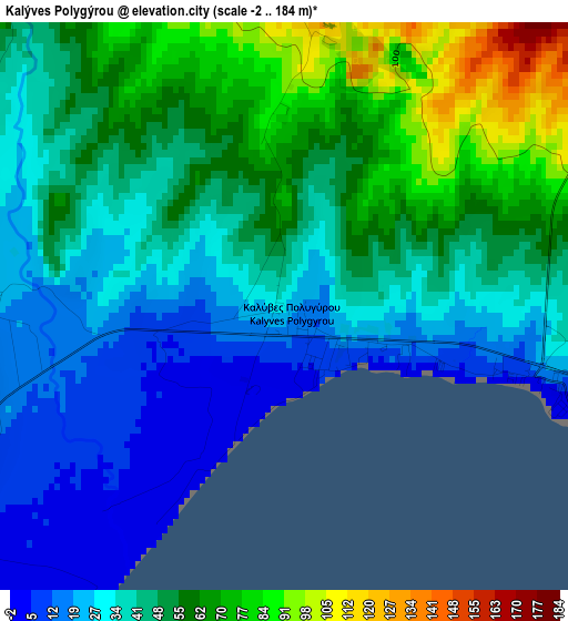 Kalýves Polygýrou elevation map