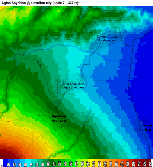 Ágios Spyrídon elevation map